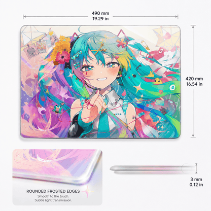 Cyberpunk Anime Idol Tempered Glass Mousepad