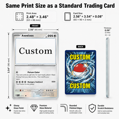 Custom Double-Sided Tempered Glass Trading Game Card