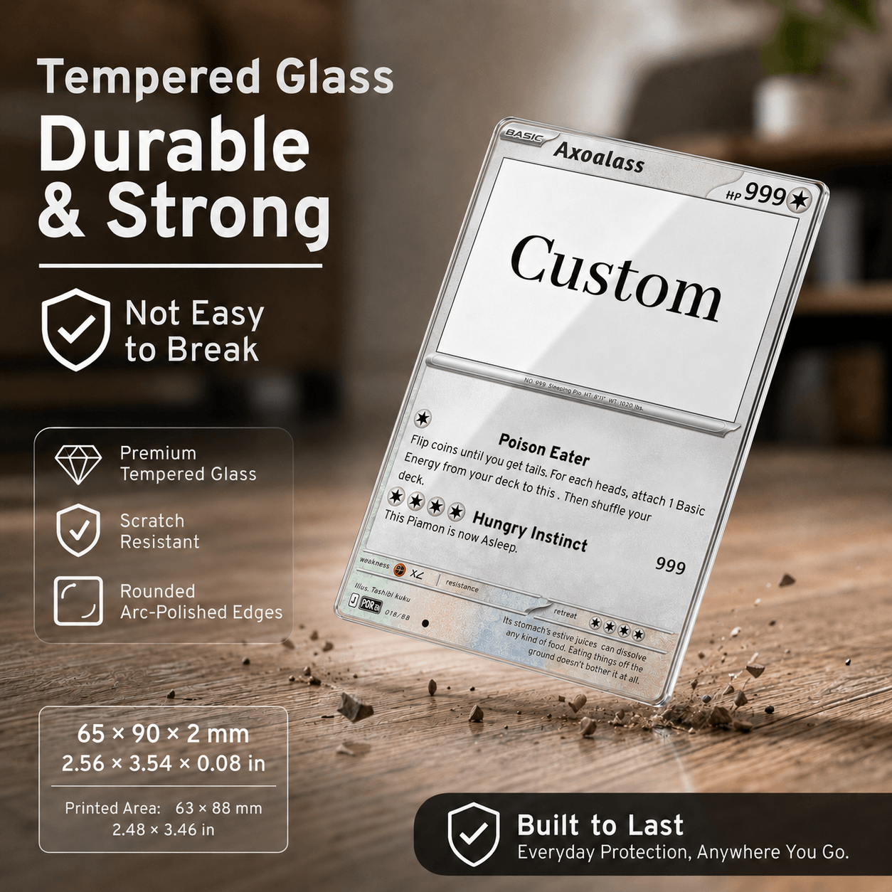 Custom Tempered Glass Trading Game Card