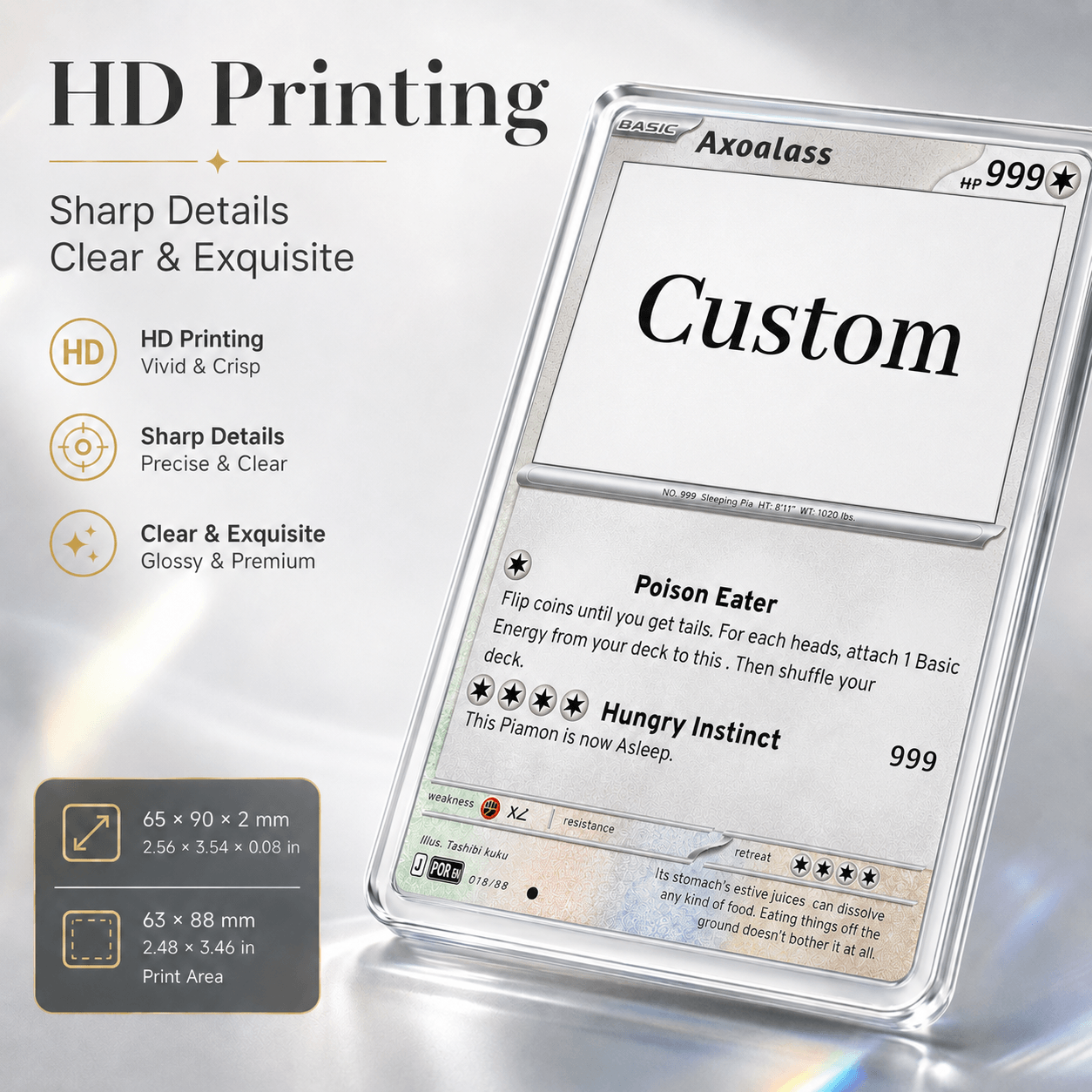 Custom Tempered Glass Trading Game Card