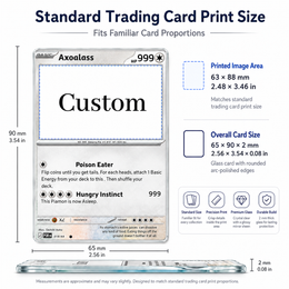 Custom Tempered Glass Trading Game Card