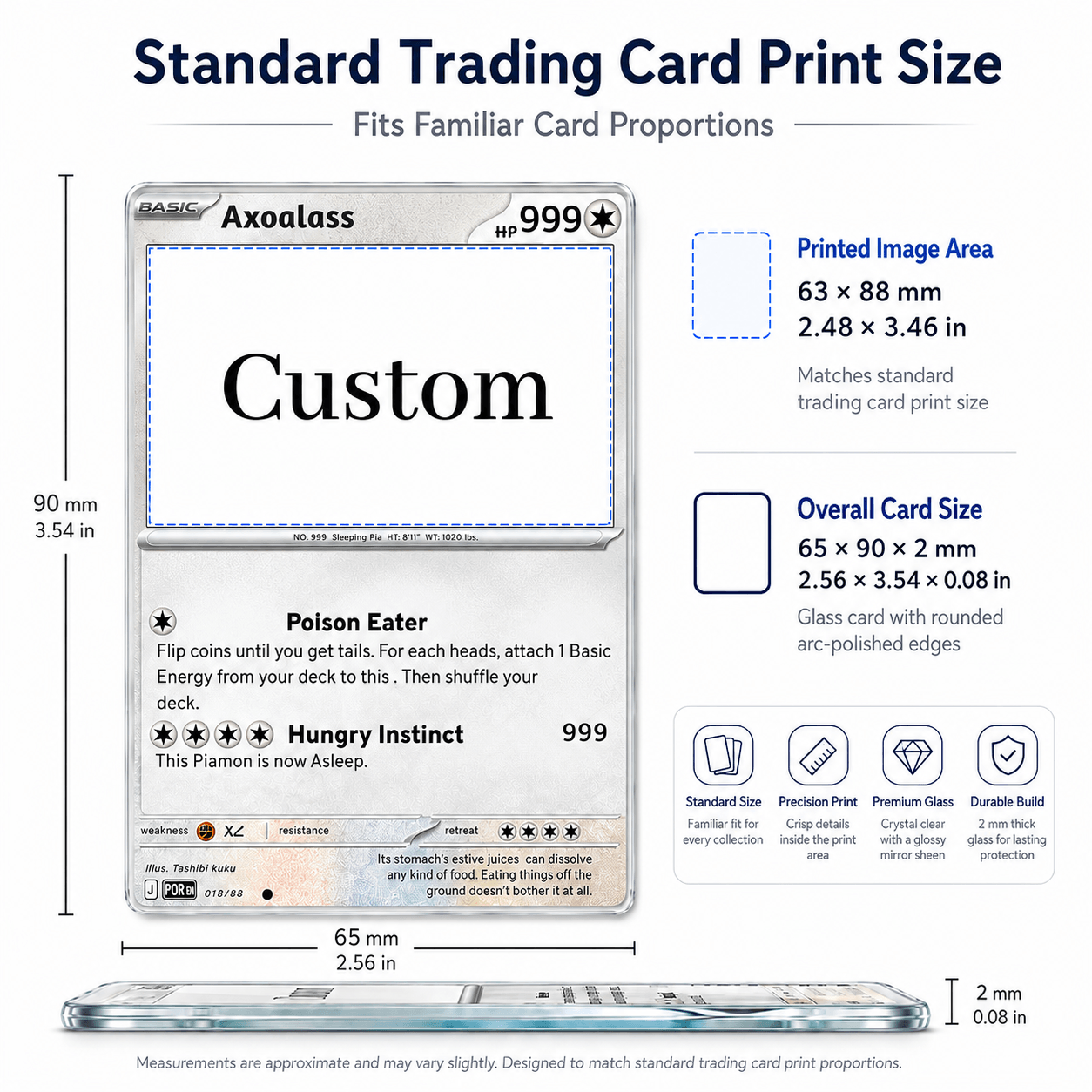 Custom Tempered Glass Trading Game Card