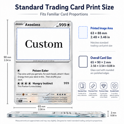Custom Tempered Glass Trading Game Card