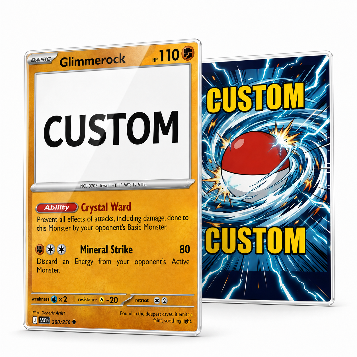 Custom Double-Sided Tempered Glass Trading Card