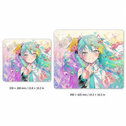 Cyberpunk Anime Idol Tempered Glass Mousepad