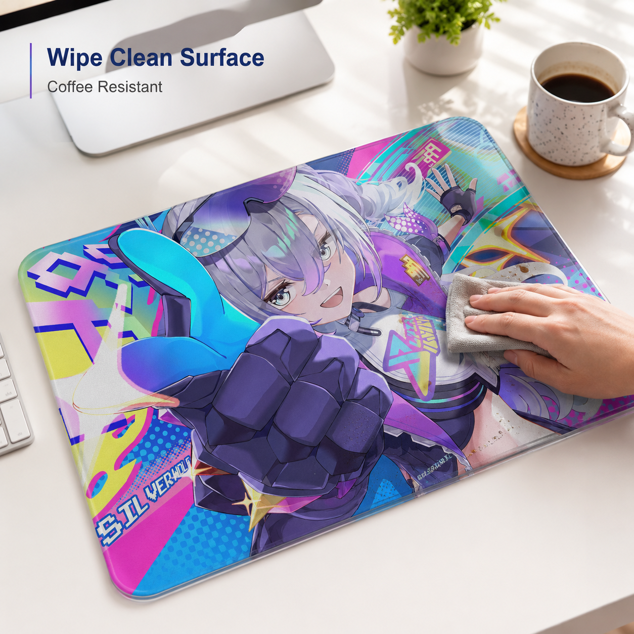 Silver Wolf Tempered Glass Mousepad