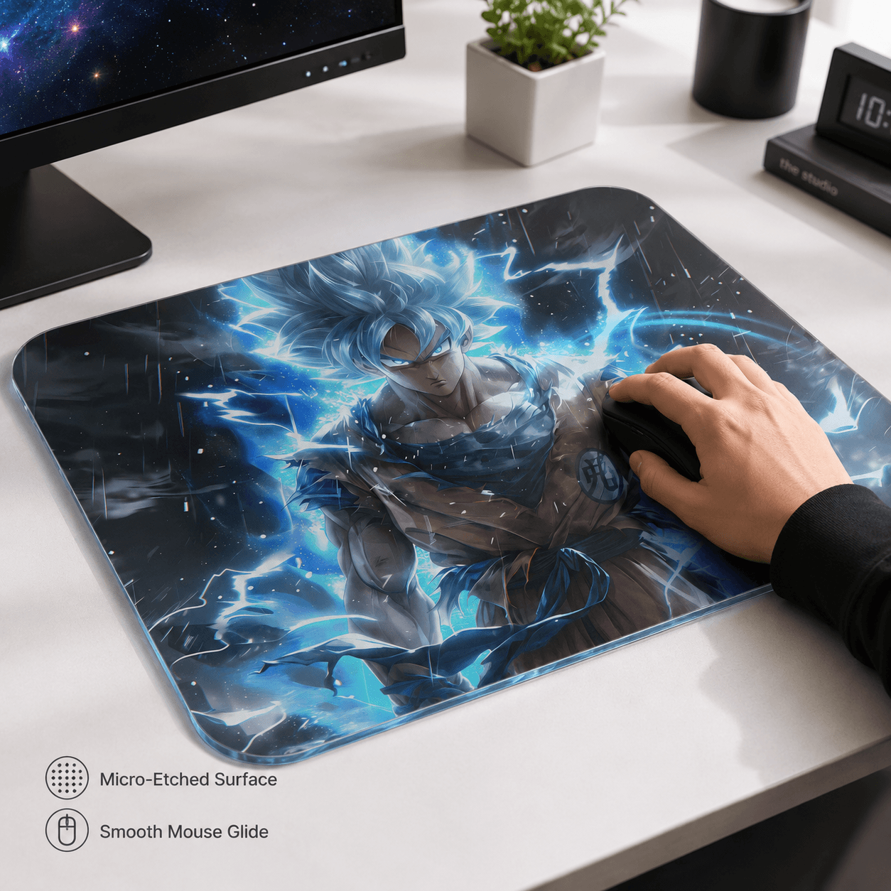 Super Saiyan Tempered Glass Mousepad