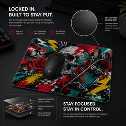 Art Skull Tempered Glass Mousepad