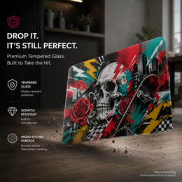 Art Skull Tempered Glass Mousepad