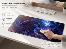 Epic Dragon Large Tempered Glass Mouse Pad