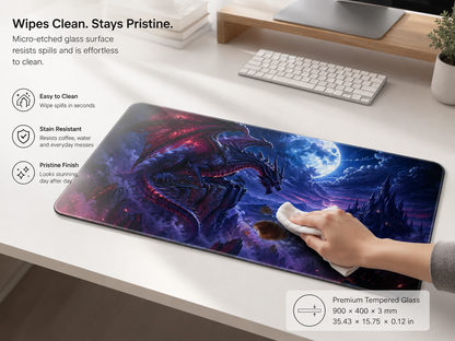 Epic Dragon Large Tempered Glass Mouse Pad