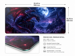 Epic Dragon Large Tempered Glass Mouse Pad