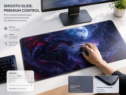 Epic Dragon Large Tempered Glass Mouse Pad