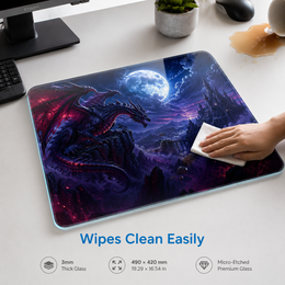 Dark Dragon Tempered Glass Mousepad