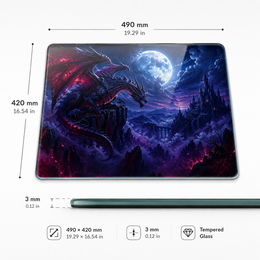 Dark Dragon Tempered Glass Mousepad