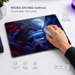 Dark Dragon Tempered Glass Mousepad