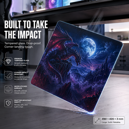Dark Dragon Tempered Glass Mousepad