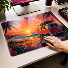 Beach Sunset Tempered Glass Mousepad