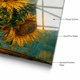 Sunflower Oil Tempered Glass Wall Art