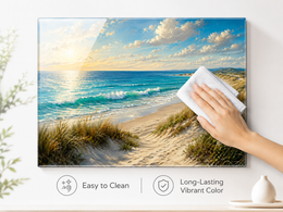 Coastal Ocean Beach Tempered Glass Wall Art