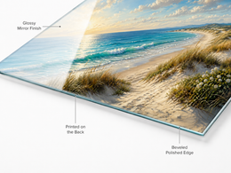 Coastal Ocean Beach Tempered Glass Wall Art