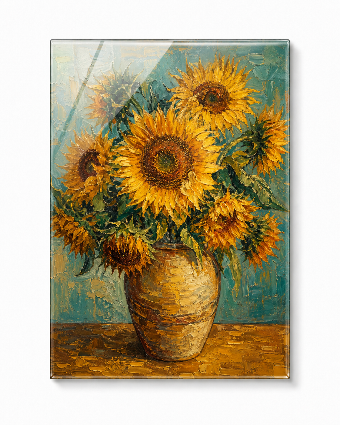 Sunflower Oil Tempered Glass Wall Art