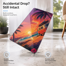 Beach Sunset Large Tempered Glass Mouse Pad