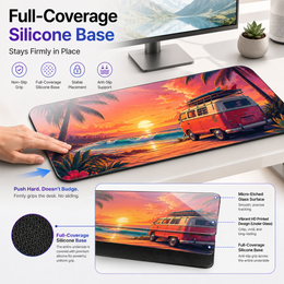 Beach Sunset Large Tempered Glass Mouse Pad