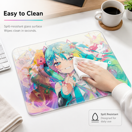 Cyberpunk Anime Idol Tempered Glass Mousepad
