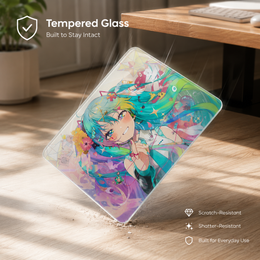 Cyberpunk Anime Idol Tempered Glass Mousepad