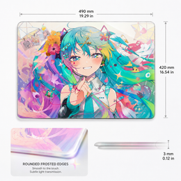 Cyberpunk Anime Idol Tempered Glass Mousepad