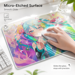 Cyberpunk Anime Idol Tempered Glass Mousepad