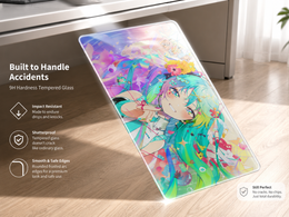 Cyberpunk Anime Idol Large Tempered Glass Mouse Pad