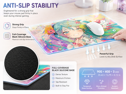 Cyberpunk Anime Idol Large Tempered Glass Mouse Pad