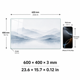 Mount Fuji Red Tempered Glass Wall Art