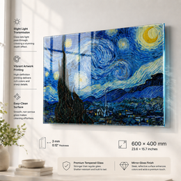 Starry Night Premium Tempered Glass Wall Art