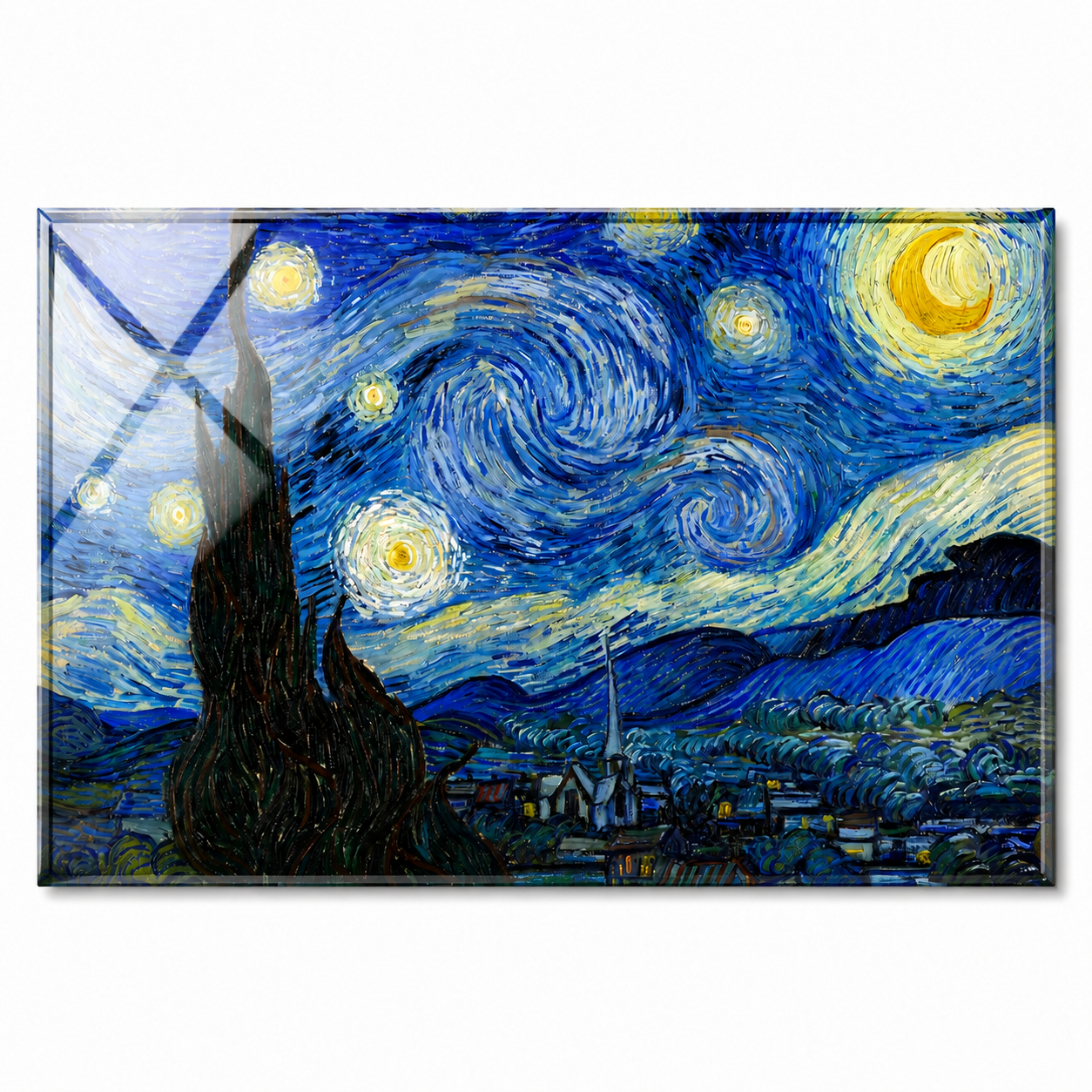 Starry Night Premium Tempered Glass Wall Art