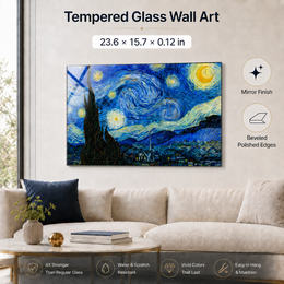 Starry Night Premium Tempered Glass Wall Art