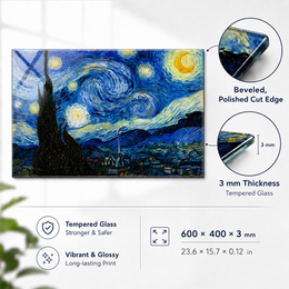 Starry Night Premium Tempered Glass Wall Art