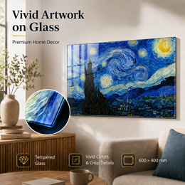 Starry Night Premium Tempered Glass Wall Art