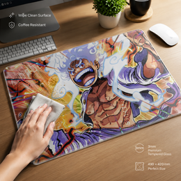 Luffy Gear 5 Tempered Glass Mousepad