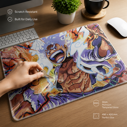 Luffy Gear 5 Tempered Glass Mousepad