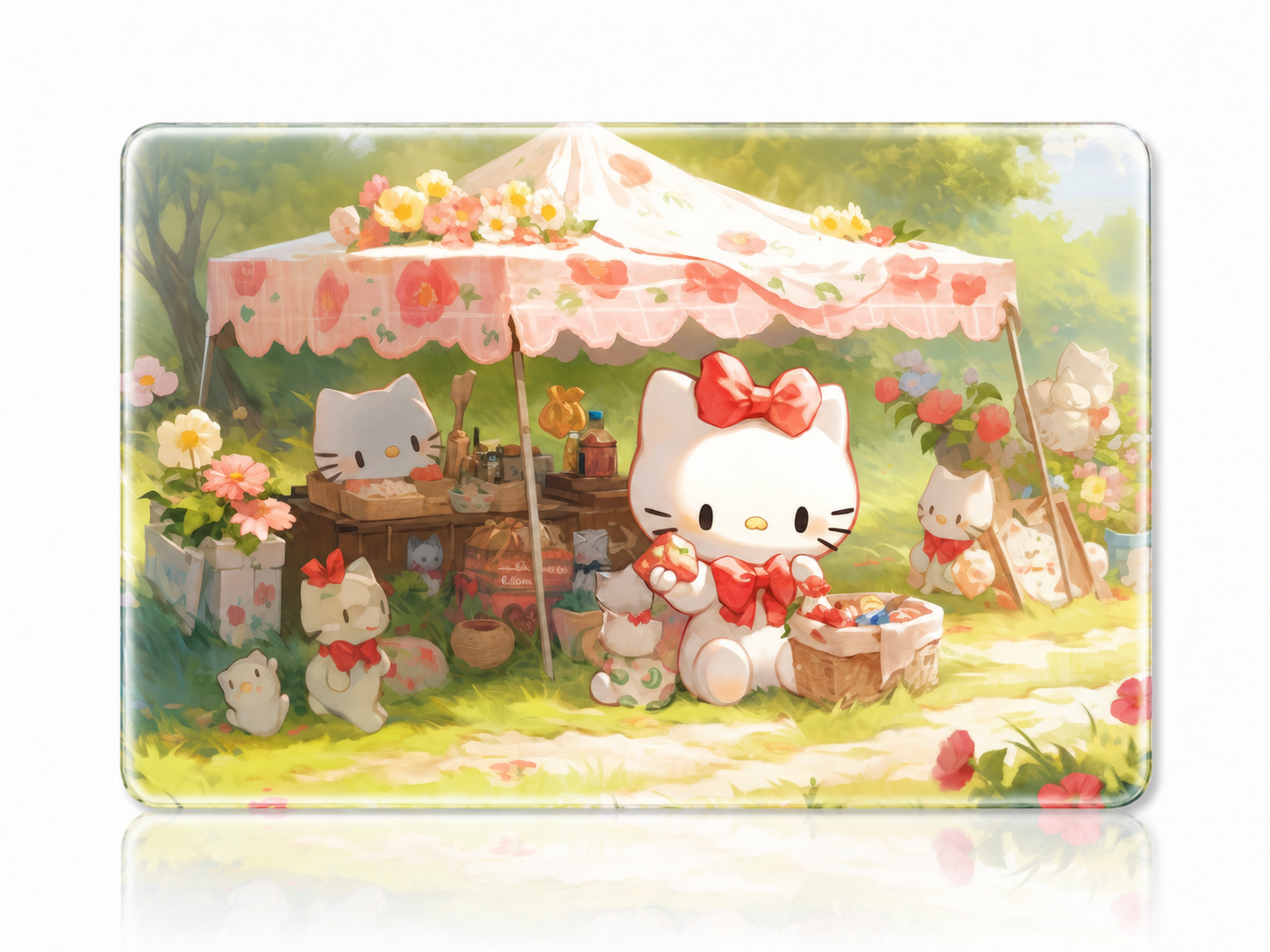 Hello Cat Tempered Glass Mousepad