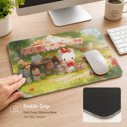 Hello Cat Tempered Glass Mousepad