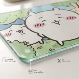Kawaii Friends Tempered Glass Mousepad