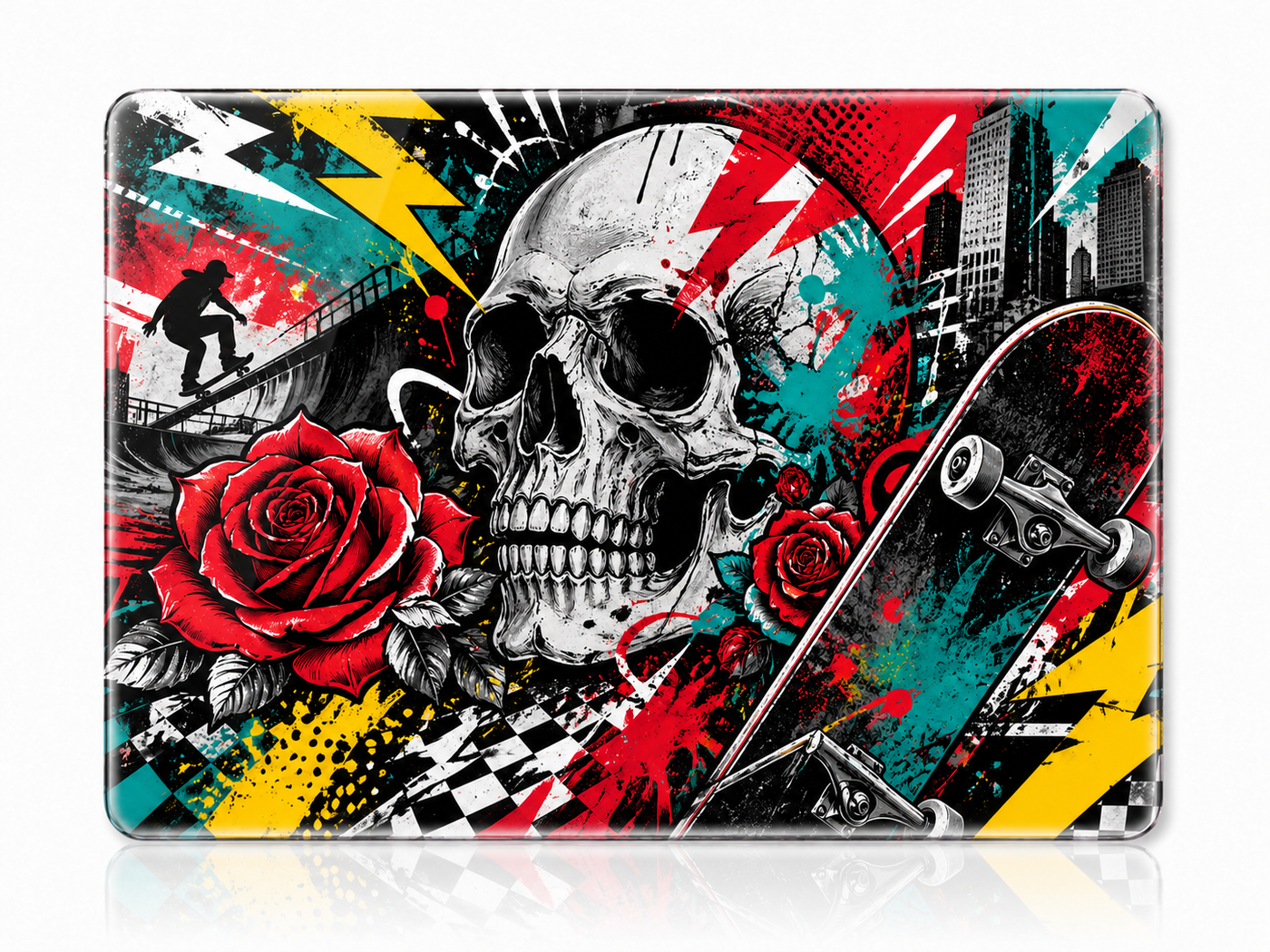 Art Skull Tempered Glass Mousepad