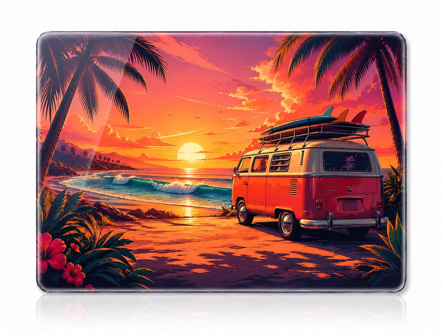 Beach Sunset Tempered Glass Mousepad