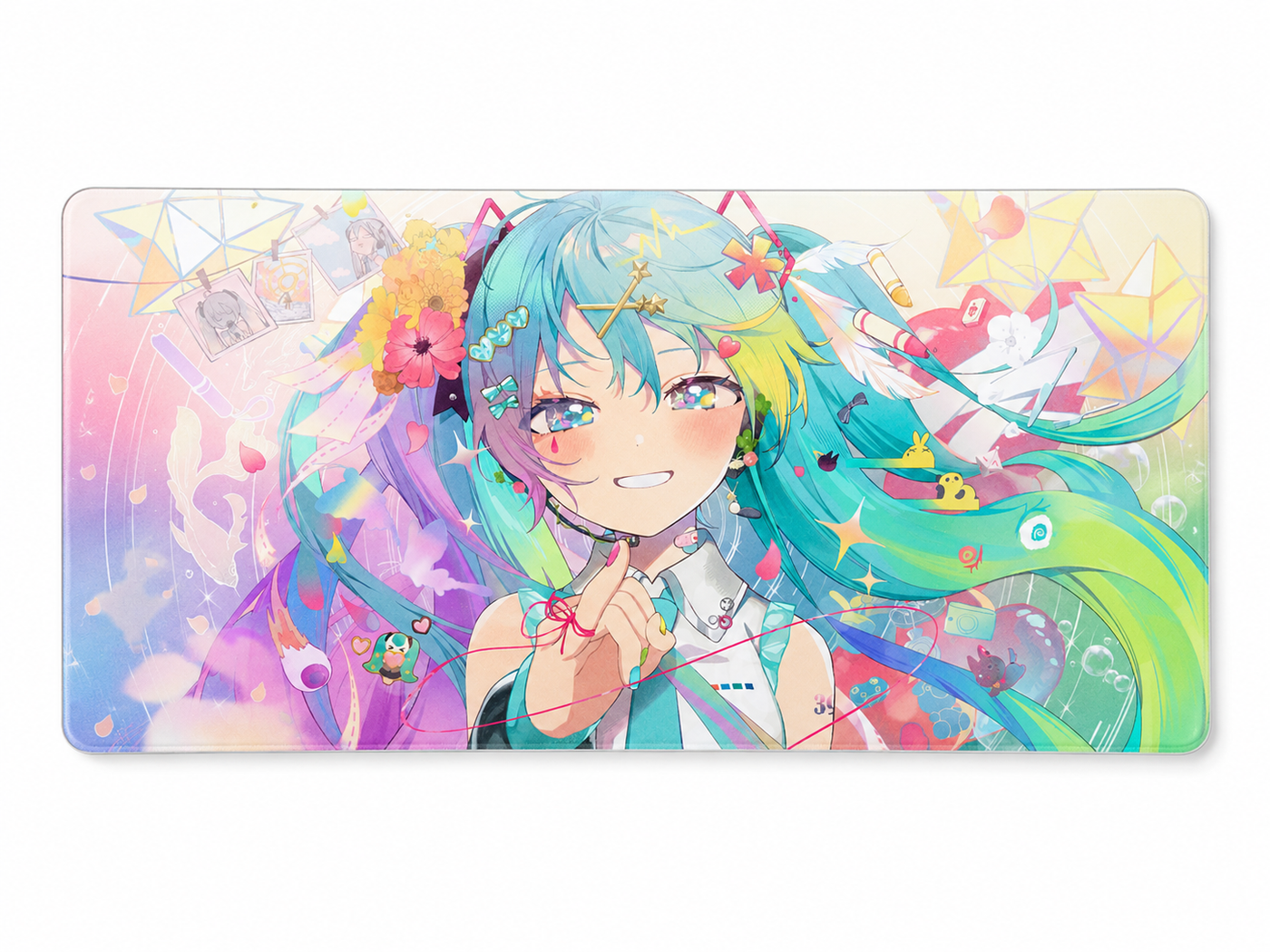 Cyberpunk Anime Idol Large Tempered Glass Mouse Pad