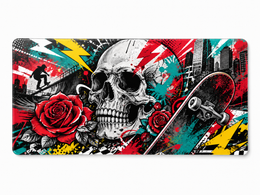 Graffiti Skull Large Tempered Glass Mouse Pad