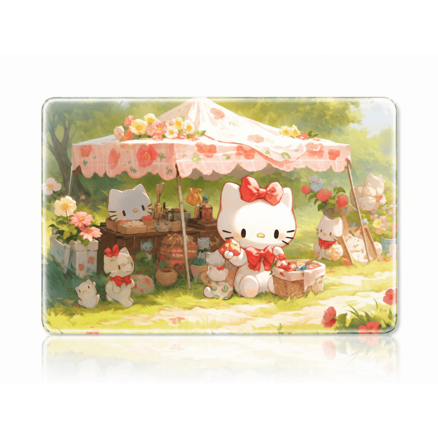 Hello Cat Tempered Glass Mousepad